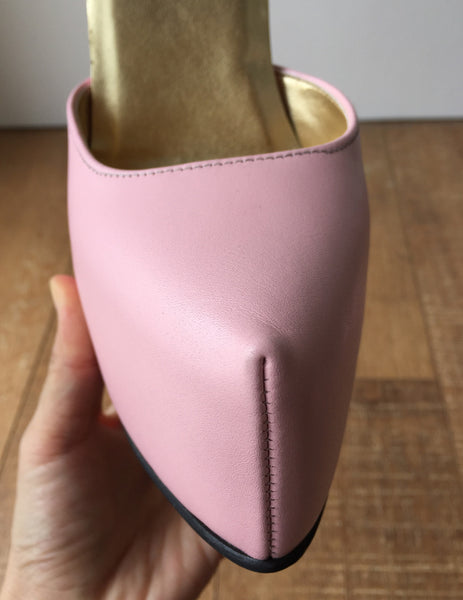 HAASINK 20cm Genuine Leather Sharp Toe Discreet Platform D'Orsay Heels Soft Pink
