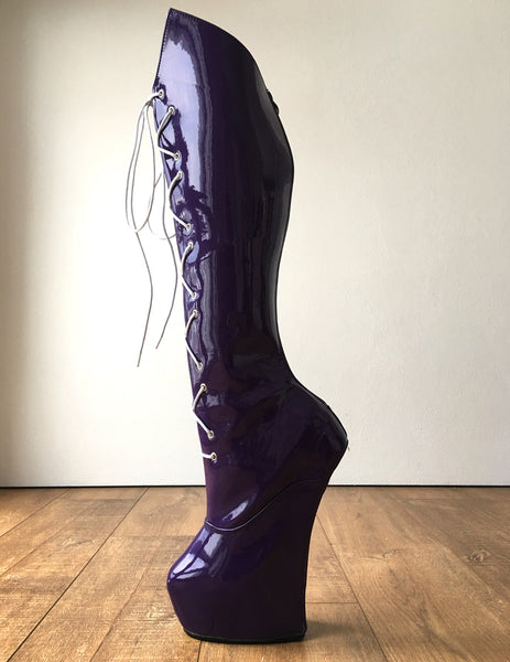 RTBU SATURN Sailor Moon Cosplay Anime Boot Knee Heelless Pony Hoof Patent Purple