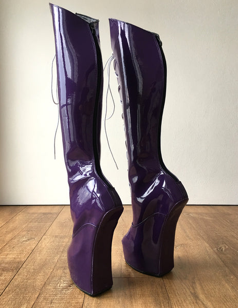 RTBU SATURN Sailor Moon Cosplay Anime Boot Knee Heelless Pony Hoof Patent Purple