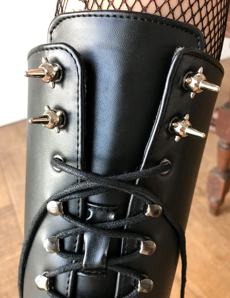 RTBU SATURN Cosplay Anime Knee Hi Heelless Pony Hoof Boots Black Matte
