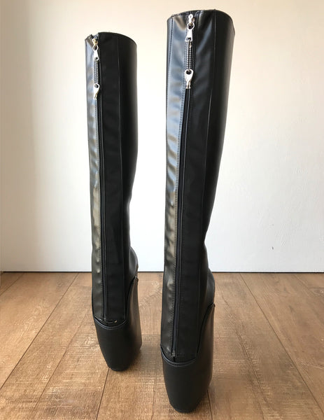 RTBU SECRET W Ballet Wedge Training Boot Hoof Heelless Zip Black Matte