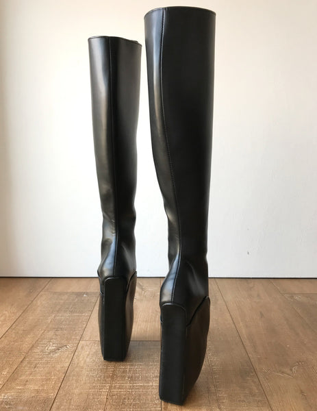 RTBU SECRET W Ballet Wedge Training Boot Hoof Heelless Zip Black Matte