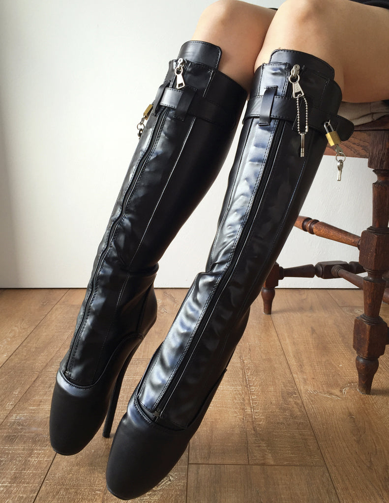 RTBU SECRET III Fetish Ballet Pointe Knee Boot Lockable Zip