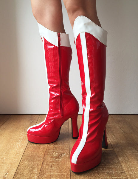 WONDER WOMEN 12cm Spool Heel Platform Superhero Handmade Custom Fit Cosplay