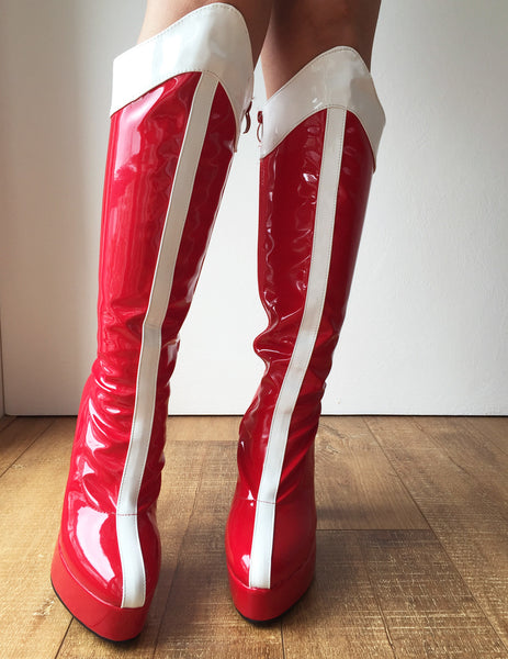 WONDER WOMEN 12cm Spool Heel Platform Superhero Handmade Custom Fit Cosplay