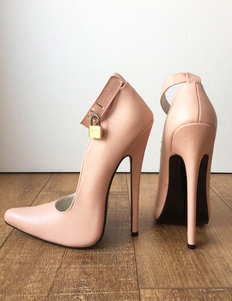 RTBU KAJA Lockable Brass Padlock Wrap Strap Fetish 18cm Stiletto Pump Mistress