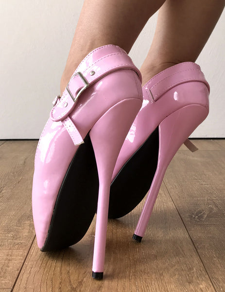 RTBU BALLET I Baby Pink Patent Strap Buckle Burlesque Mary Janes Fetish Pump