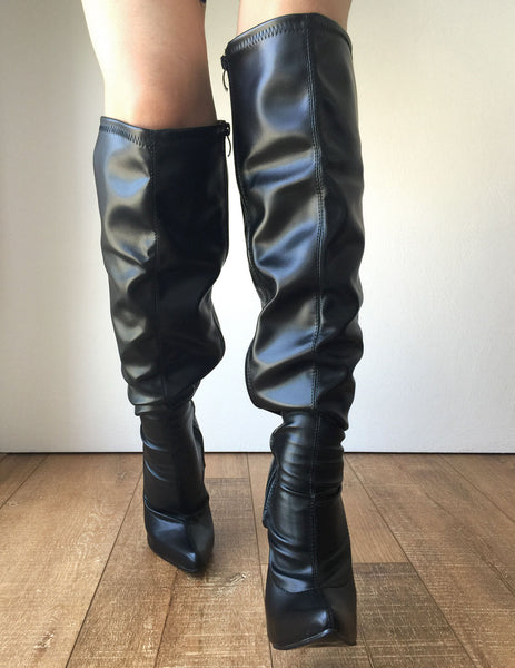 RTBU PIRATE 18cm Stiletto Slouch Gathered Over Knee Hi Boots Customized Shaft