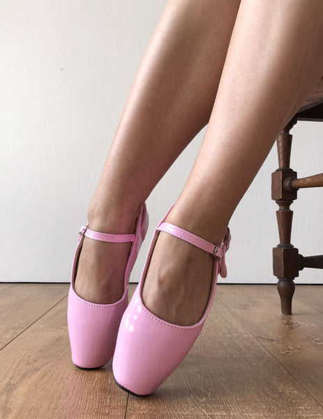 RTBU BALLET I Baby Pink Patent Strap Buckle Burlesque Mary Janes Fetish Pump