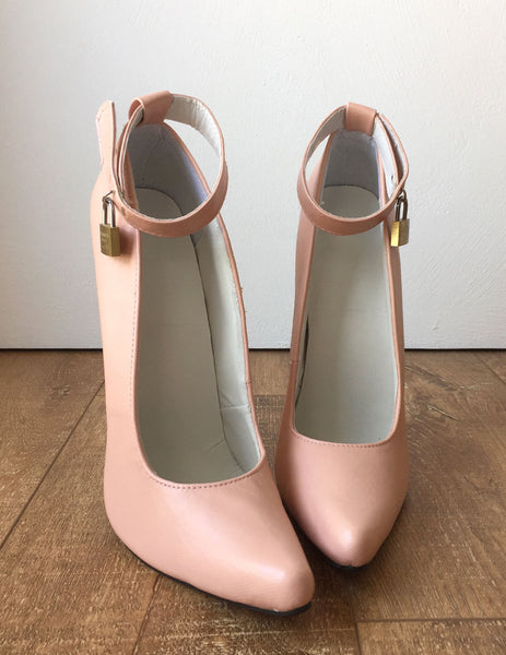 RTBU KAJA Lockable Brass Padlock Wrap Strap Fetish 18cm Stiletto Pump Mistress
