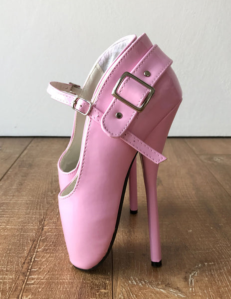 RTBU BALLET I Baby Pink Patent Strap Buckle Burlesque Mary Janes Fetish Pump