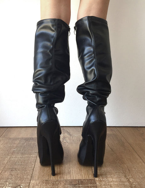 RTBU PIRATE 18cm Stiletto Slouch Gathered Over Knee Hi Boots Customized Shaft
