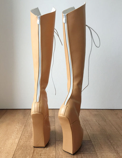 RTBU SATURN Sailor Moon Cosplay Anime Knee Hi Heelless Pony Hoof Boots Camel