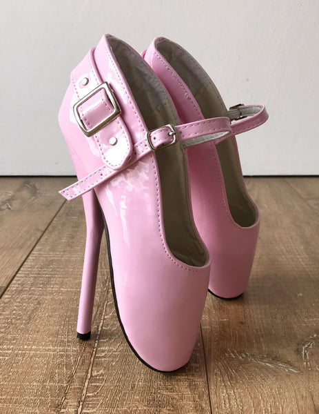 RTBU BALLET I Baby Pink Patent Strap Buckle Burlesque Mary Janes Fetish Pump