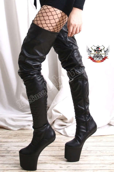 Light Hoof Heelless No Heel Crotch Hi Boot Vegan Synthetic Leather